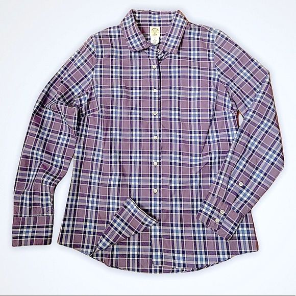 J. CREW The Perfect Shirt Purple Plaid Button Down Shirt - Picture 2 of 10